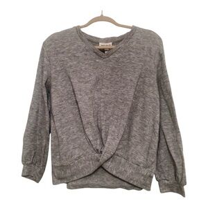 For the Republic Gray Twist Front Sweater/Sweatshirt Size XS